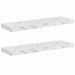 Raft de perete Pe perete 2 pcs Marmură albă 90 x 23,5 x 4 cm - WALTI WALTI