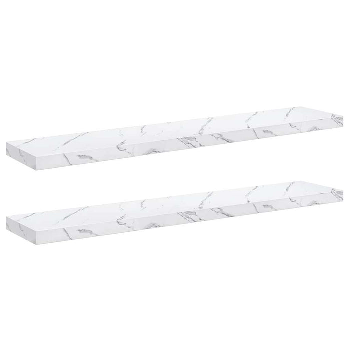 Raft de perete Pe perete 2 pcs Marmură albă 120 x 23,5 x 4 cm - WALTI WALTI