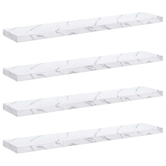 Raft de perete Pe perete 4 pcs Marmură albă 120 x 23,5 x 4 cm - WALTI WALTI