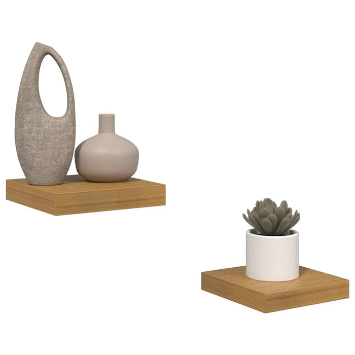 Raft de perete 2 pcs Bej 23 x 23,5 x 4 cm Lemn compozit - WALTI WALTI