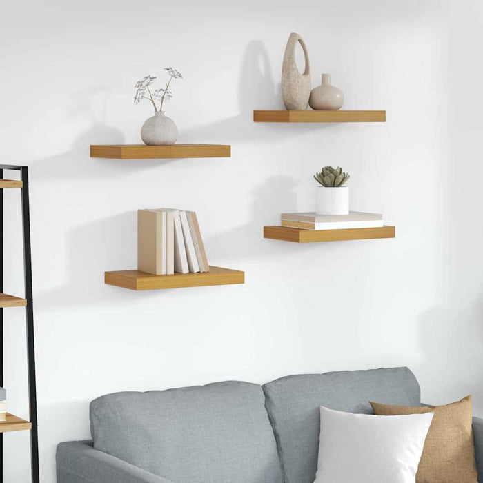 Raft de perete 4 pcs Bej 40 x 23,5 x 4 cm Lemn compozit - WALTI WALTI