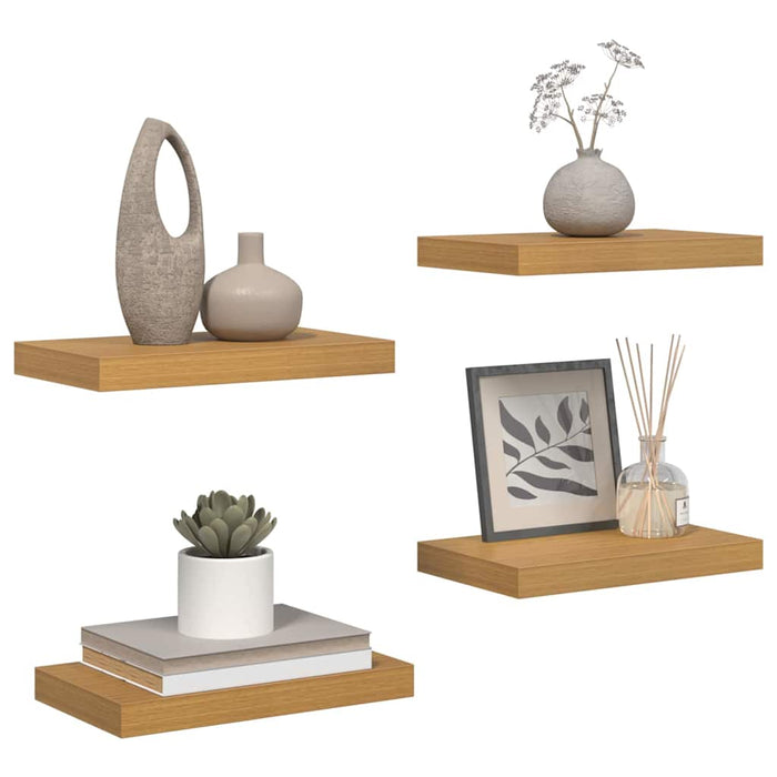 Raft de perete 4 pcs Bej 40 x 23,5 x 4 cm Lemn compozit - WALTI WALTI
