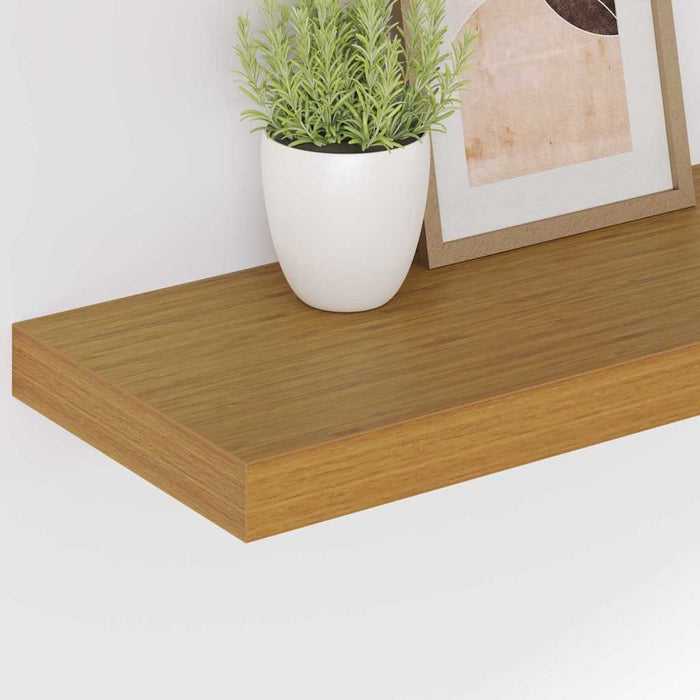Raft de perete Pe perete 2 pcs Bej 50 x 23 x 4 cm Lemn compozit - WALTI WALTI