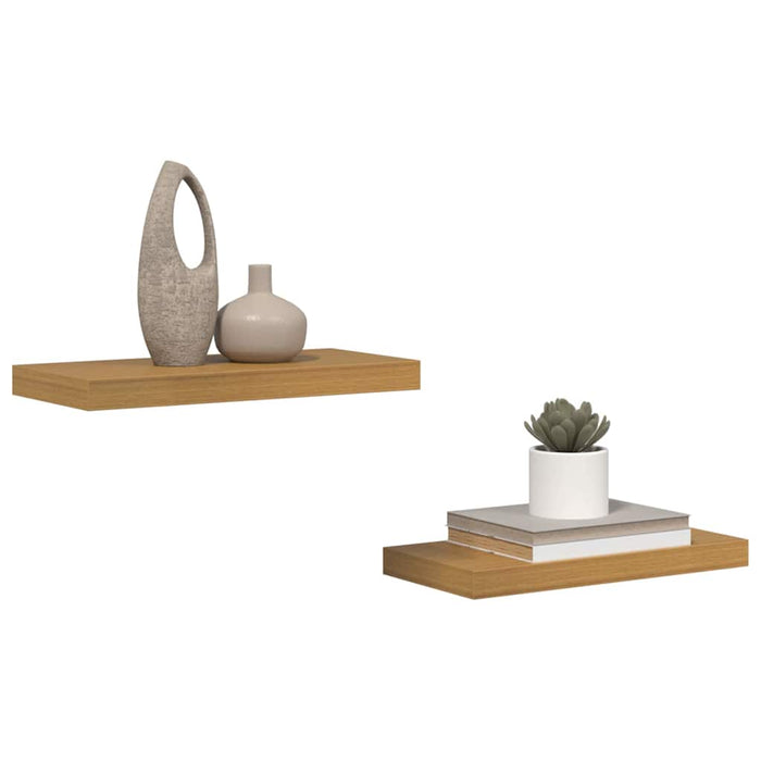 Raft de perete Pe perete 2 pcs Bej 50 x 23 x 4 cm Lemn compozit - WALTI WALTI