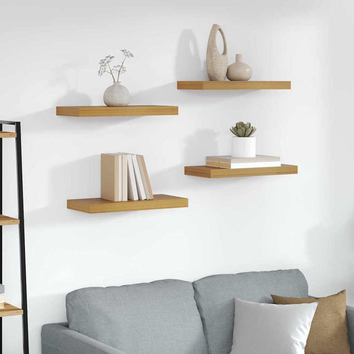 Raft de perete 4 pcs Bej 50 x 23,5 x 4 cm Lemn compozit - WALTI WALTI