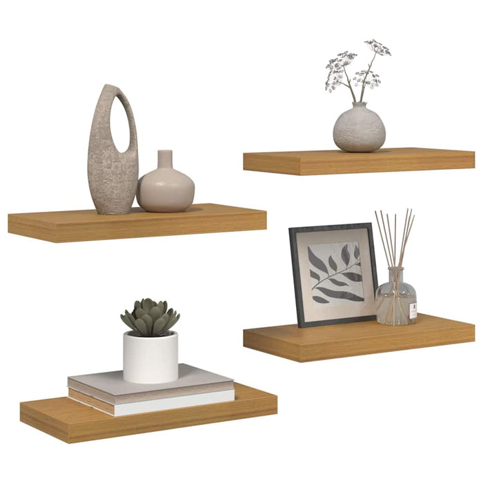 Raft de perete 4 pcs Bej 50 x 23,5 x 4 cm Lemn compozit - WALTI WALTI