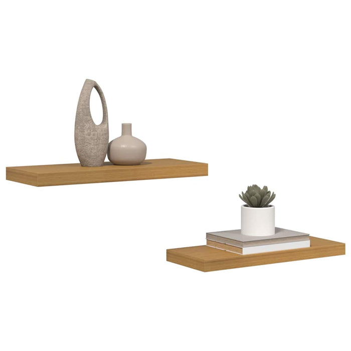 Raft de perete 2 pcs Bej 60 x 23,5 x 4 cm Lemn compozit - WALTI WALTI