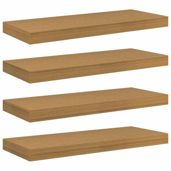 Raft de perete Pe perete 4 pcs Bej 50 x 23 x 4 cm Lemn compozit - WALTI WALTI
