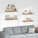 Raft de perete 4 pcs Bej 90 x 23,5 x 4 cm Lemn compozit - WALTI WALTI