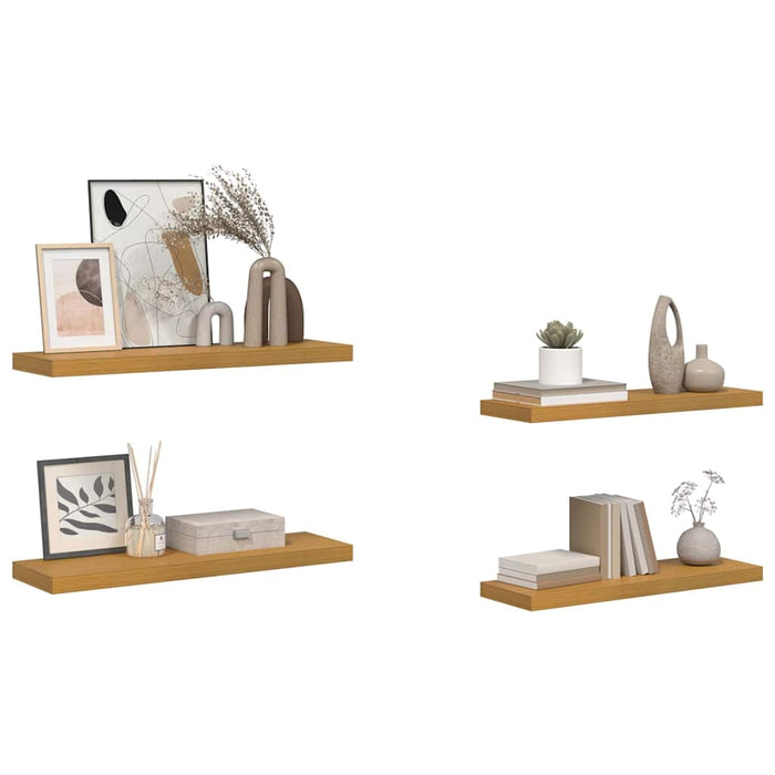 Raft de perete 4 pcs Bej 90 x 23,5 x 4 cm Lemn compozit - WALTI WALTI