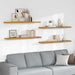 Raft de perete 4 pcs Bej 120 x 23,5 x 4 cm Lemn compozit - WALTI WALTI