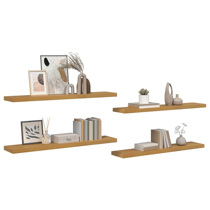 Raft de perete 4 pcs Bej 120 x 23,5 x 4 cm Lemn compozit - WALTI WALTI