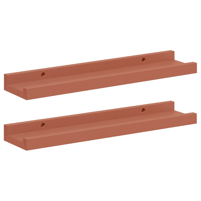 Raft de perete cu raft 2 pcs Roșu 40 x 9 x 3 cm Lemn compozit - WALTI WALTI