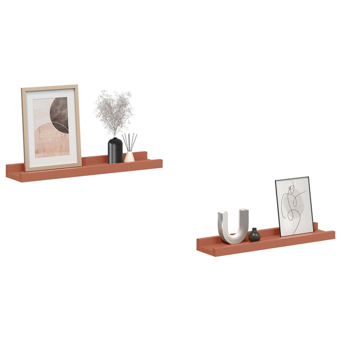 Raft de perete cu raft 2 pcs Roșu 40 x 9 x 3 cm Lemn compozit - WALTI WALTI