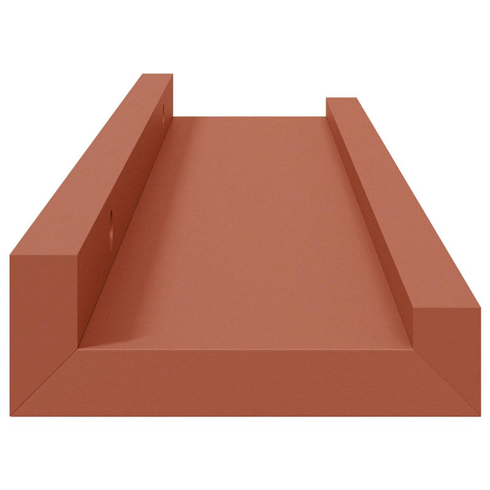 Raft de perete cu raft 2 pcs Roșu 40 x 9 x 3 cm Lemn compozit - WALTI WALTI