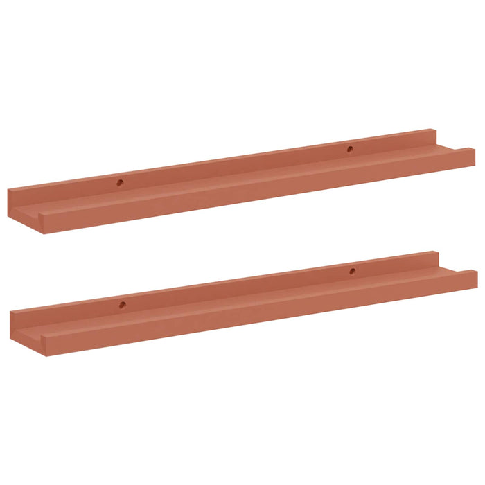 Raft de perete cu raft 2 pcs Roșu 60 x 9 x 3 cm Lemn compozit - WALTI WALTI