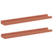 Raft de perete cu raft 2 pcs Roșu 60 x 9 x 3 cm Lemn compozit - WALTI WALTI