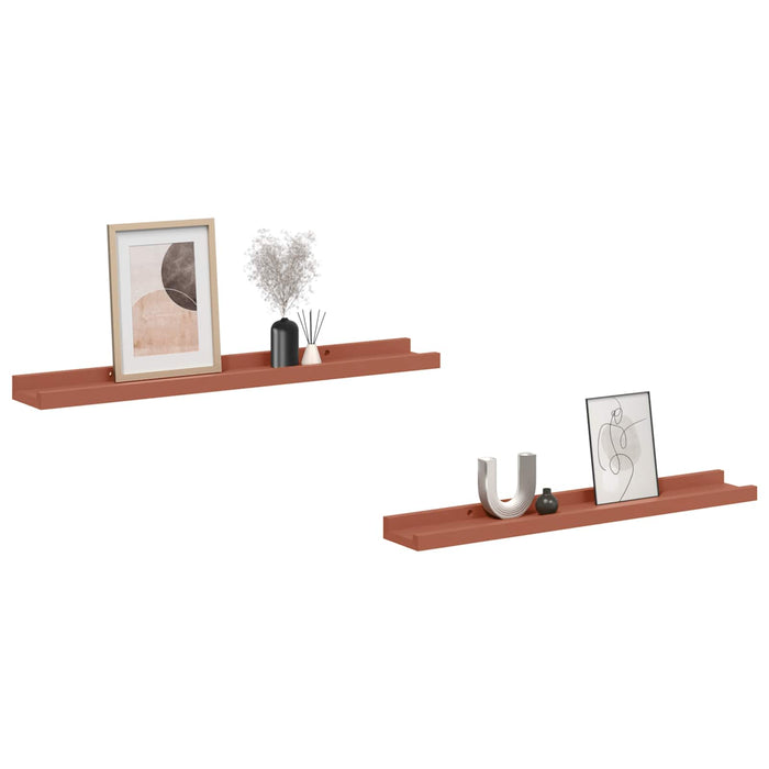 Raft de perete cu raft 2 pcs Roșu 60 x 9 x 3 cm Lemn compozit - WALTI WALTI