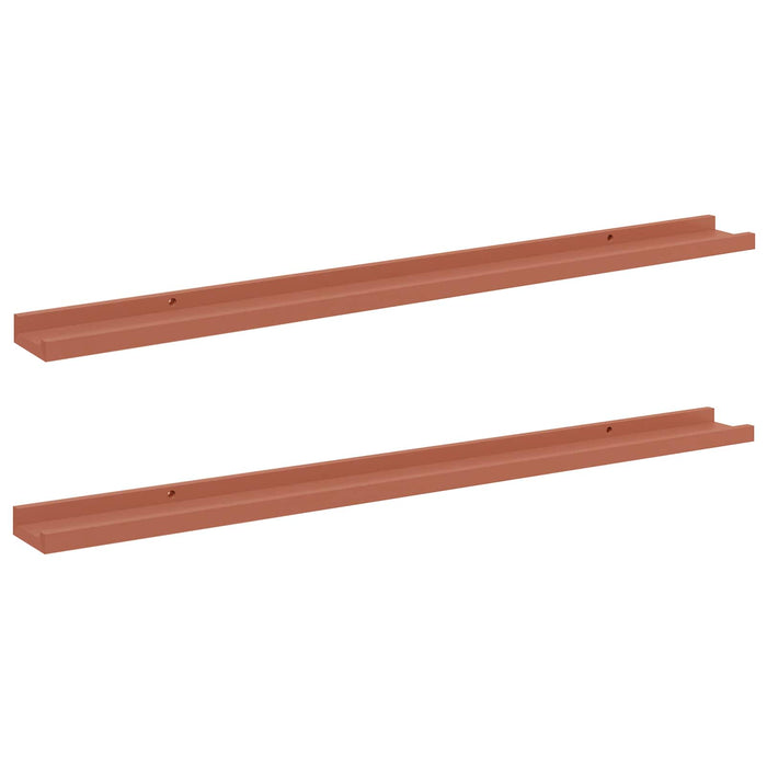 Raft de perete cu raft 2 pcs Roșu 100 x 9 x 3 cm Lemn compozit - WALTI WALTI