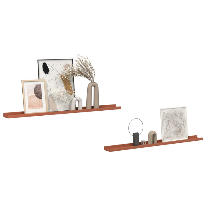 Raft de perete cu raft 2 pcs Roșu 100 x 9 x 3 cm Lemn compozit - WALTI WALTI