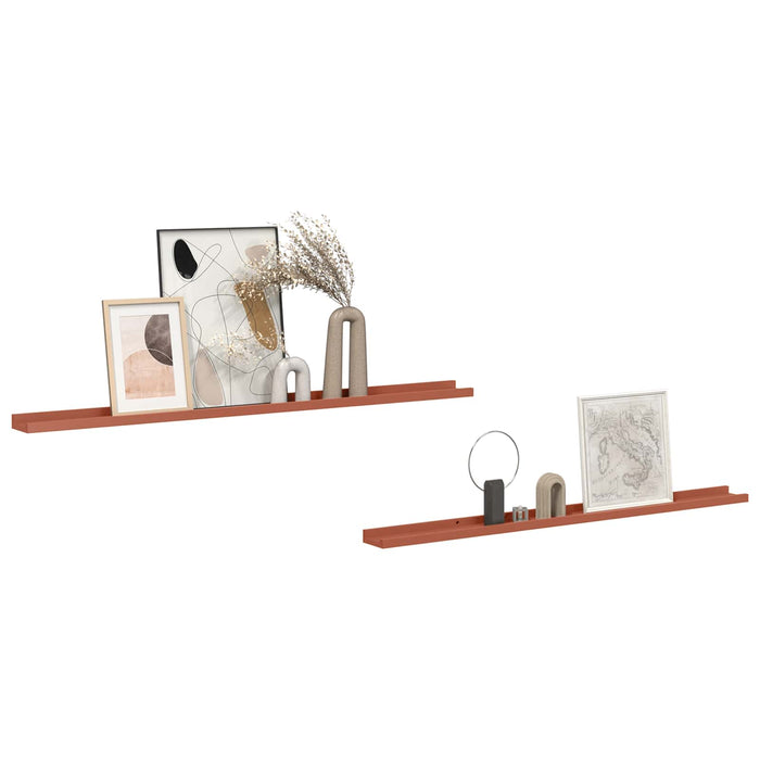 Raft de perete Montare pe perete 2 pcs Roșu 115 x 9 x 3 cm WALTI