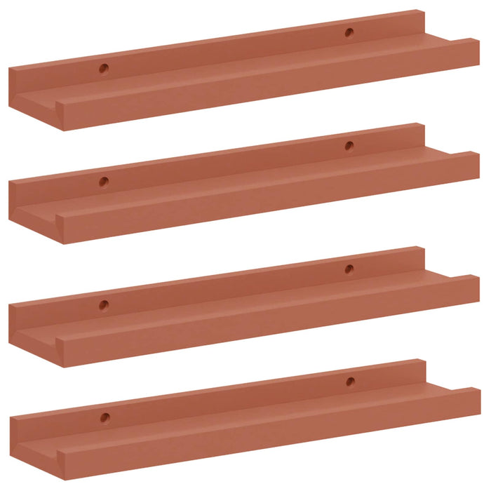 Raft de perete cu raft 4 pcs Roșu 40 x 9 x 3 cm Lemn compozit - WALTI WALTI