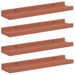 Raft de perete cu raft 4 pcs Roșu 40 x 9 x 3 cm Lemn compozit - WALTI WALTI