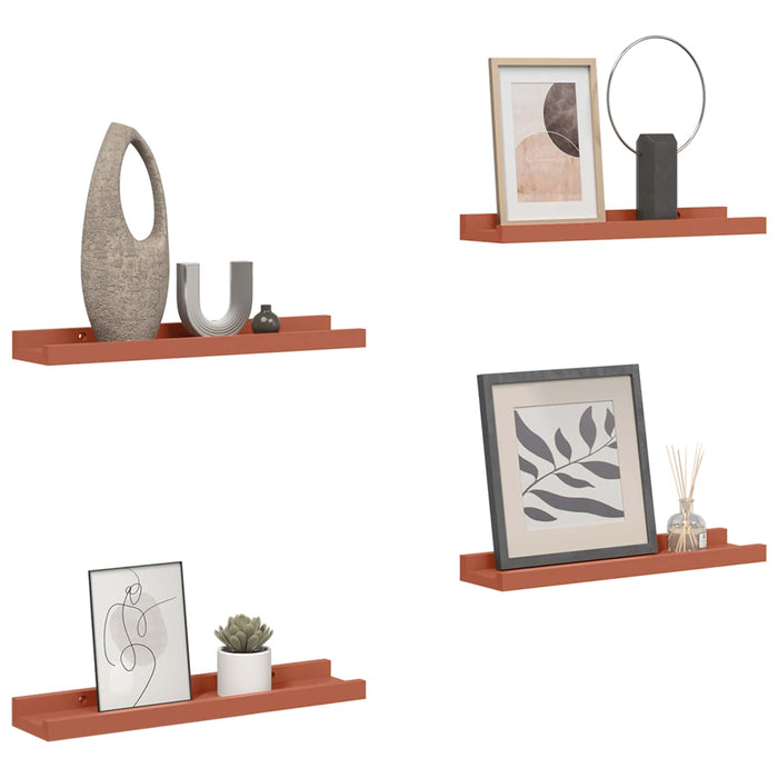 Raft de perete cu raft 4 pcs Roșu 40 x 9 x 3 cm Lemn compozit - WALTI WALTI