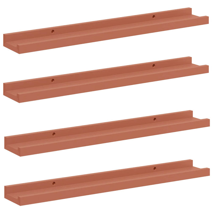 Raft de perete cu raft 4 pcs Roșu 60 x 9 x 3 cm Lemn compozit - WALTI WALTI