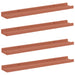 Raft de perete cu raft 4 pcs Roșu 60 x 9 x 3 cm Lemn compozit - WALTI WALTI