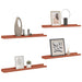 Raft de perete cu raft 4 pcs Roșu 60 x 9 x 3 cm Lemn compozit - WALTI WALTI