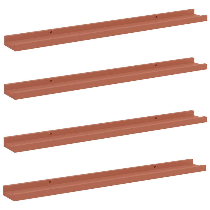 Raft de perete cu raft 4 pcs Roșu 80 x 9 x 3 cm Lemn compozit - WALTI WALTI