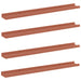 Raft de perete cu raft 4 pcs Roșu 80 x 9 x 3 cm Lemn compozit - WALTI WALTI