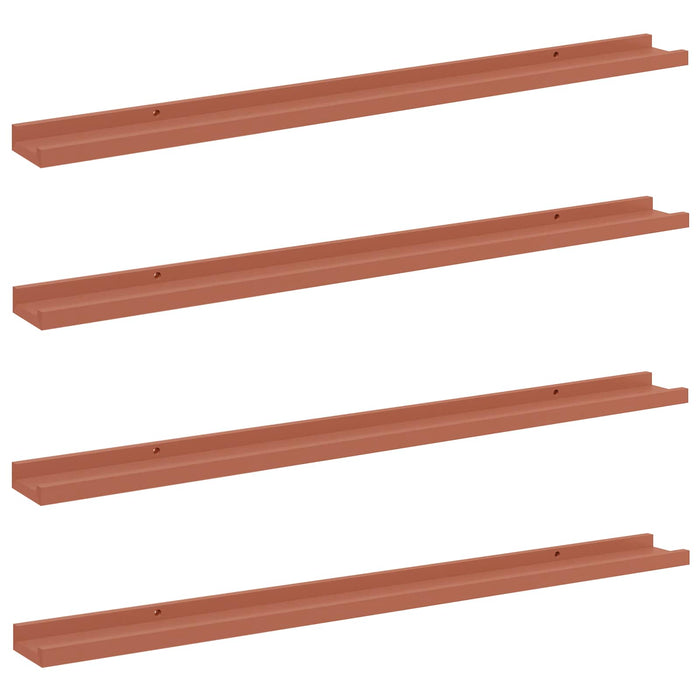 Raft de perete Montare pe perete 4 pcs Roșu 100 x 9 x 3 cm WALTI