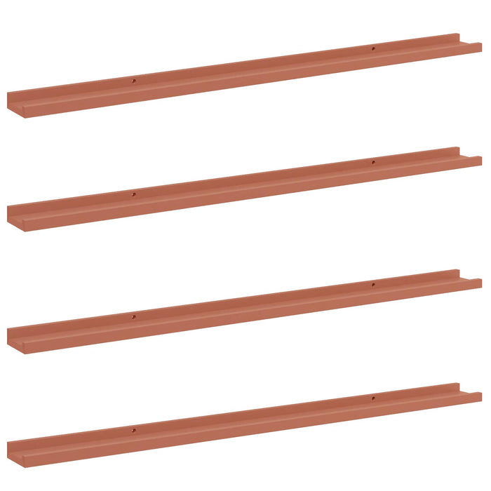 Raft de perete cu raft 4 pcs Roșu 115 x 9 x 3 cm Lemn compozit - WALTI WALTI