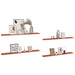 Raft de perete cu raft 4 pcs Roșu 115 x 9 x 3 cm Lemn compozit - WALTI WALTI