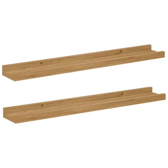 Raft de perete cu raft 2 pcs Maro 60 x 9 x 3 cm Lemn compozit - WALTI WALTI