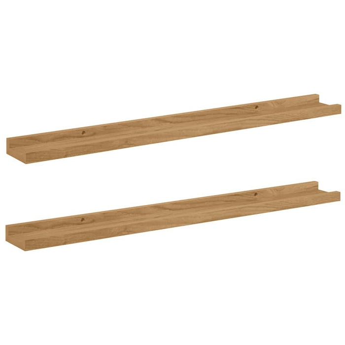 Raft de perete Montare pe perete 2 pcs Maro 80 x 9 x 3 cm WALTI