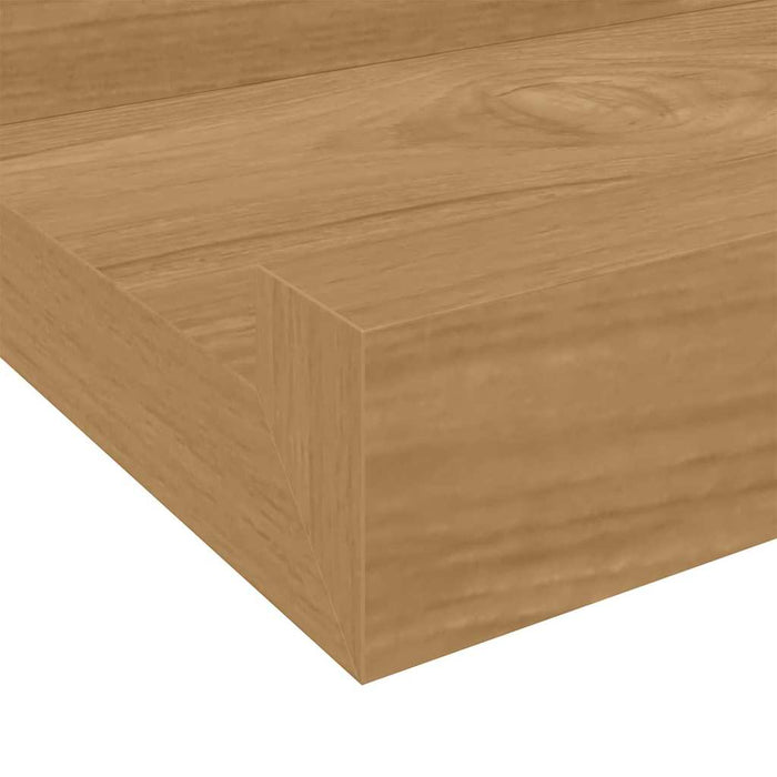 Raft de perete cu raft 2 pcs Maro 100 x 9 x 3 cm Lemn compozit WALTI