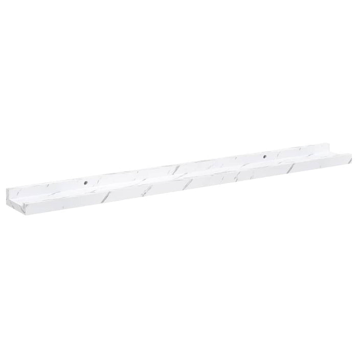 Raft de perete 2 pcs Marmură albă 80 x 9 x 3 cm Lemn compozit - WALTI WALTI