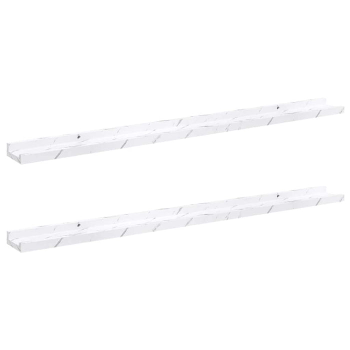 Raft de perete Montare pe perete 2 pcs Marmură albă WALTI