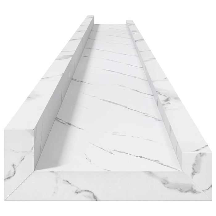 Raft de perete 2 pcs Marmură albă 115 x 9 x 3 cm Lemn compozit - WALTI WALTI