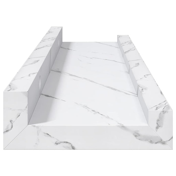Raft de perete 4 pcs Marmură albă 40 x 9 x 3 cm Lemn compozit - WALTI WALTI