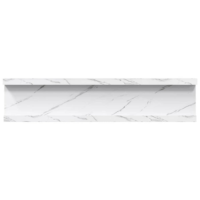 Raft de perete 4 pcs Marmură albă 40 x 9 x 3 cm Lemn compozit - WALTI WALTI