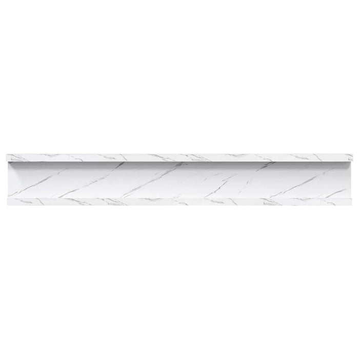 Raft de perete 4 pcs Marmură albă 60 x 9 x 3 cm Lemn compozit - WALTI WALTI