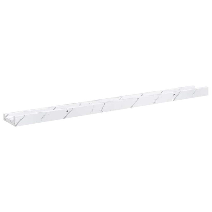 Raft de perete 4 pcs Marmură albă 80 x 9 x 3 cm Lemn compozit - WALTI WALTI
