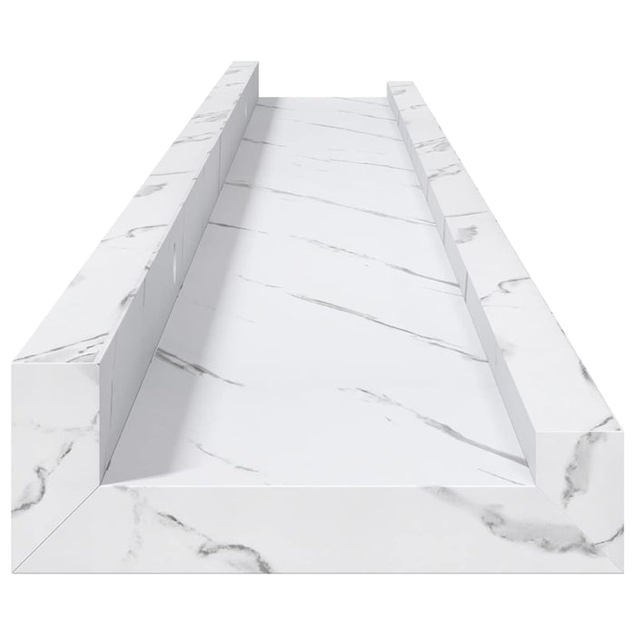 Raft de perete 4 pcs Marmură albă 80 x 9 x 3 cm Lemn compozit - WALTI WALTI