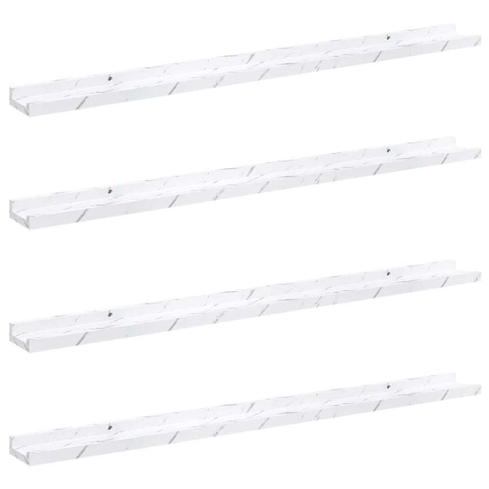 Raft de perete 4 pcs Marmură albă 100 x 9 x 3 cm Lemn compozit - WALTI WALTI