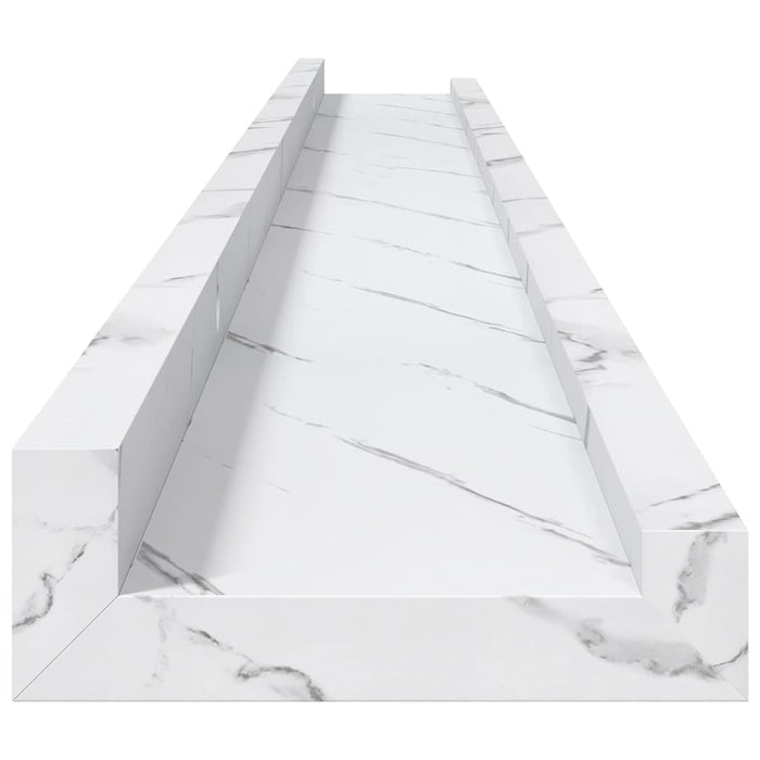 Raft de perete 4 pcs Marmură albă 100 x 9 x 3 cm Lemn compozit - WALTI WALTI