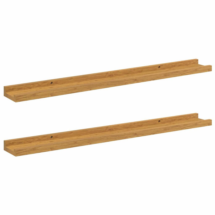 Raft de perete cu raft 2 pcs Bej 80 x 9 x 3 cm Lemn compozit - WALTI WALTI